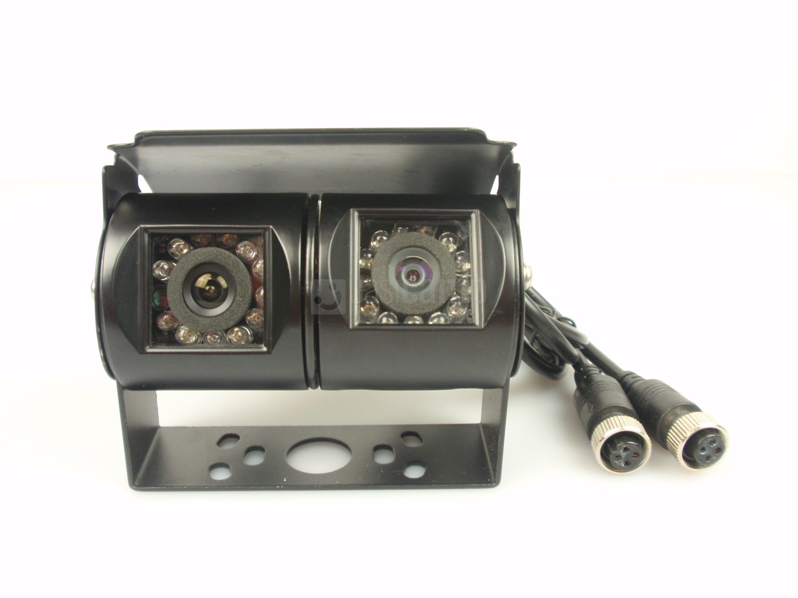 JCP-line camera systeem standaard set S200, 7 monitor met zonnekap en Twin HD dubbele camera+kabels en afstandsbed.