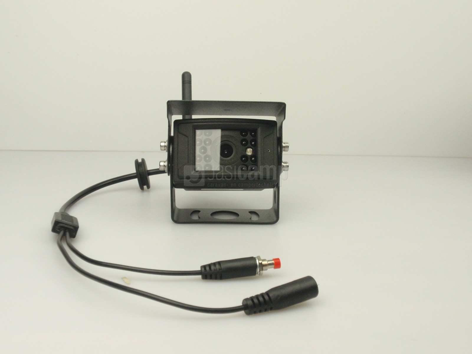 JCP-line camera systeem draadloos S400, 7 monitor, zonnekap, draadloze kleuren camera 120 m bereik, kabels, afstandsbediening.