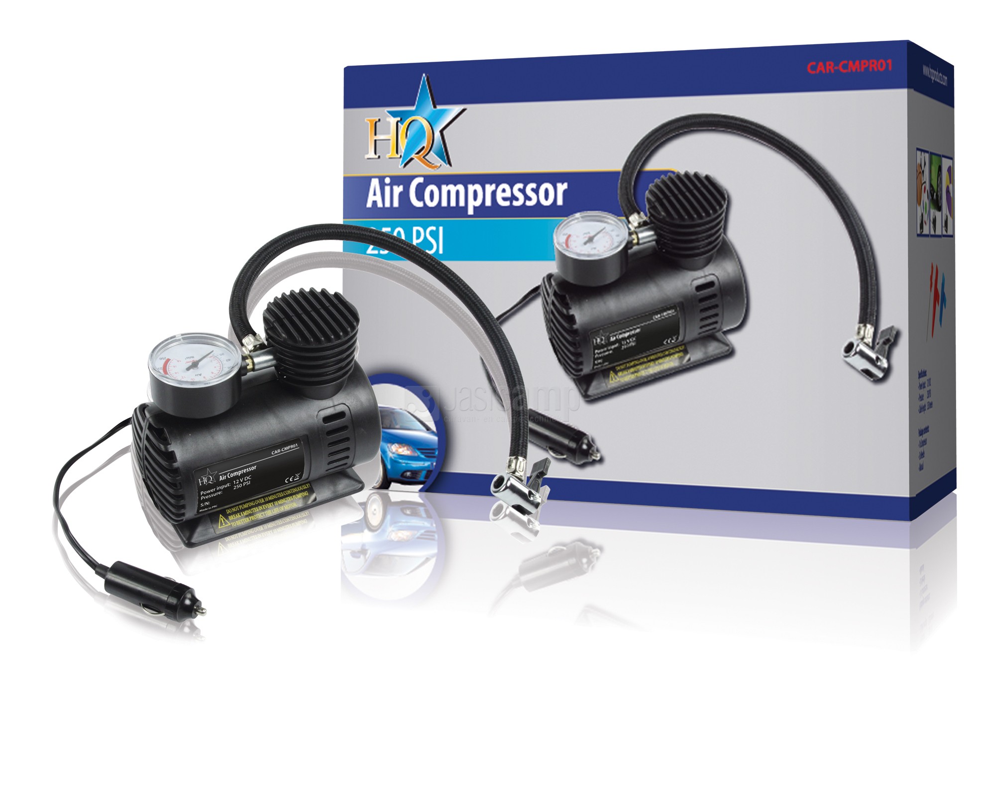 Compressor 12V 250 psi 10bar voor oppompen van banden en luchtvering. ( verschillende modellen, zelfde eigenschappen) .
