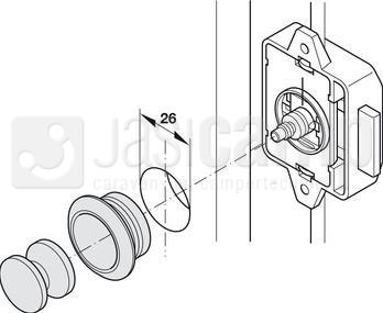 Push lock SPANJOLET wit zonder knop per stuk verpakt nr. 632141.02